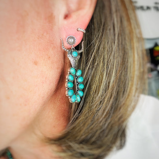 Bullhead Turquoise Drop Earrings