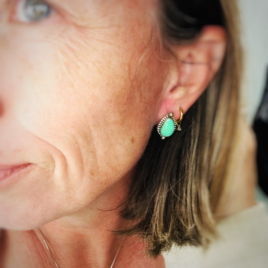 Starlite {Number 8 Turquoise} Stud Earrings