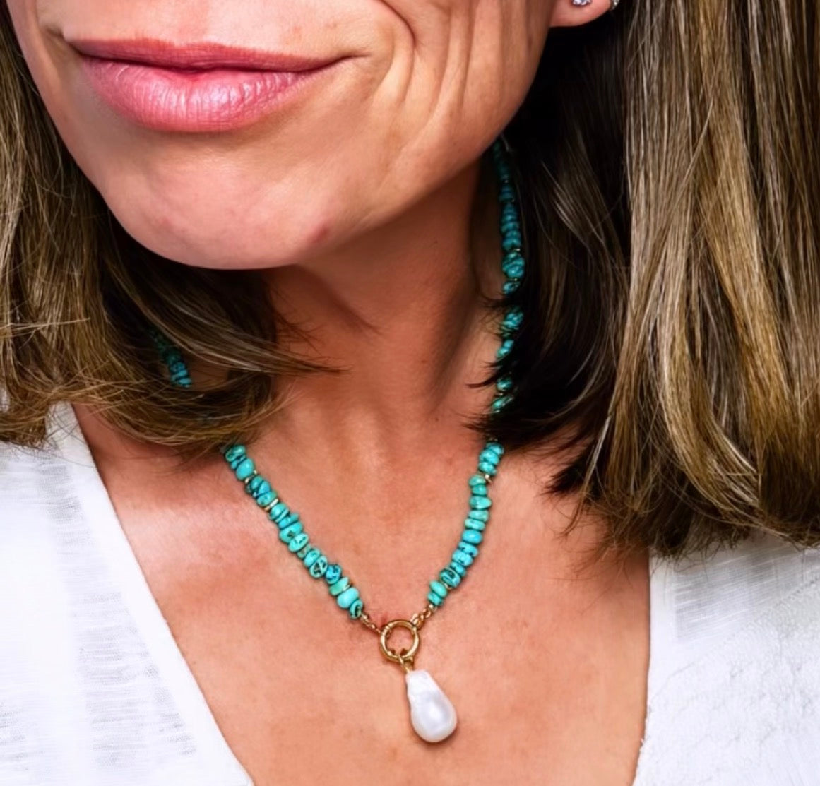 Turquoise Pearl Reverie Necklace