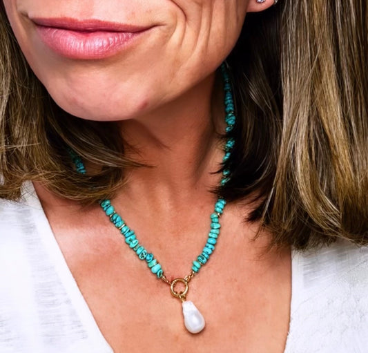 Turquoise Pearl Reverie Necklace