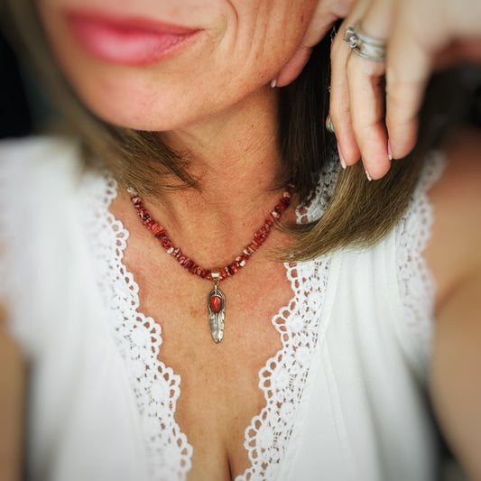 Desert Flame {Red Spiny Oyster} Necklace