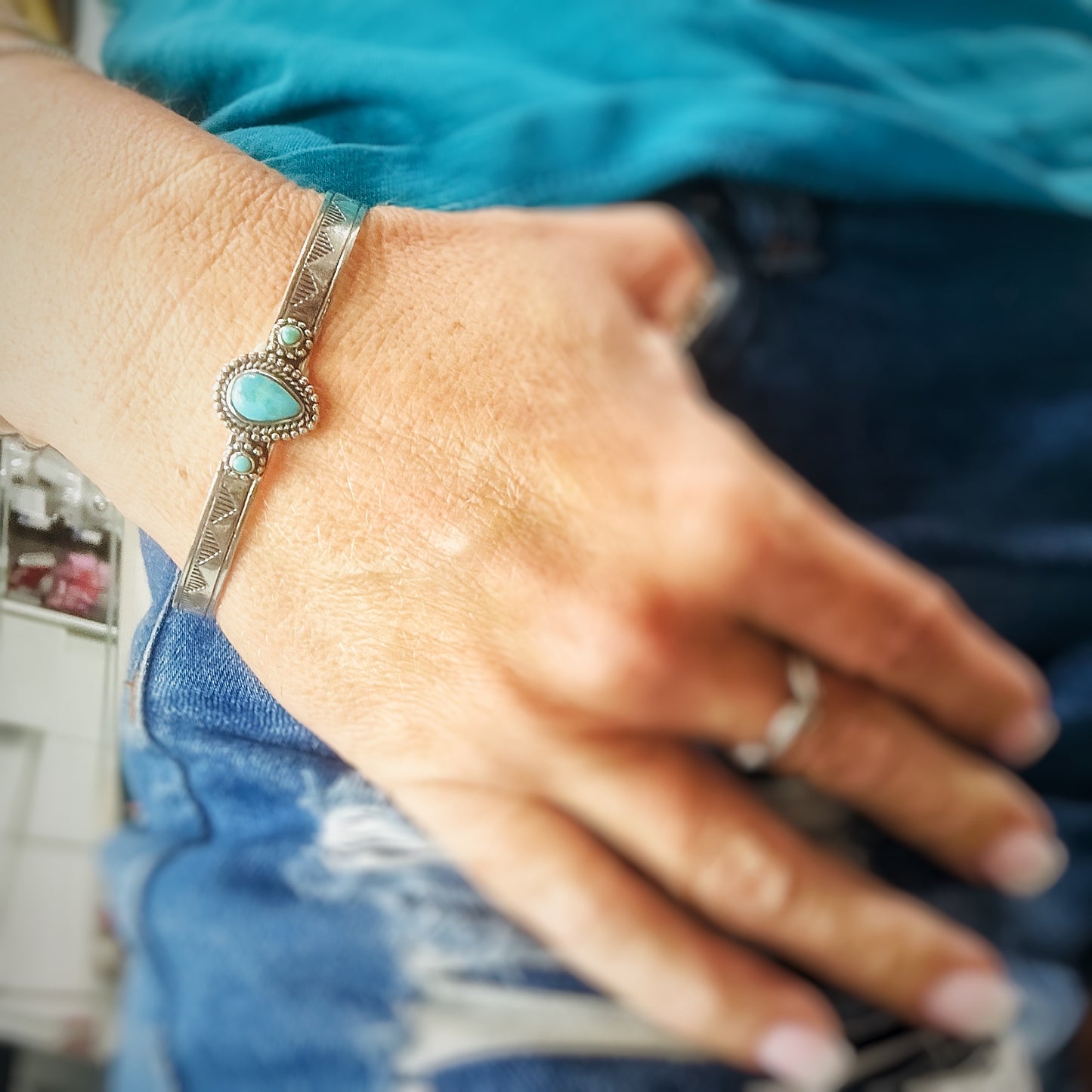 Mesa Canyon (Kingman turquoise) Cuff Bracelet