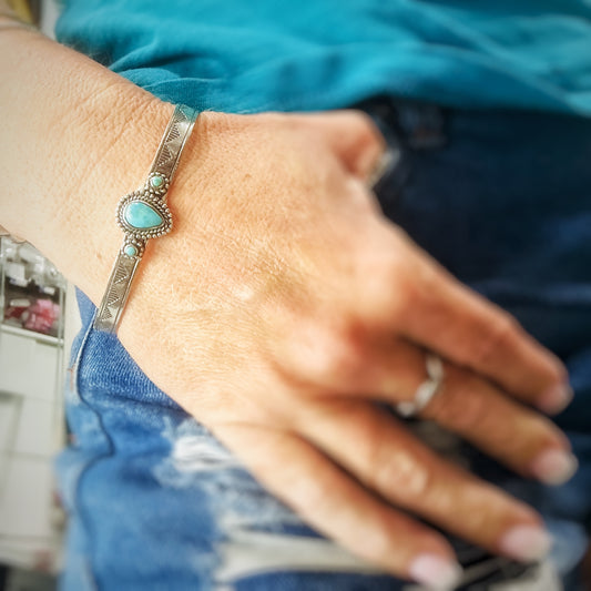 Mesa Canyon (Kingman turquoise) Cuff Bracelet