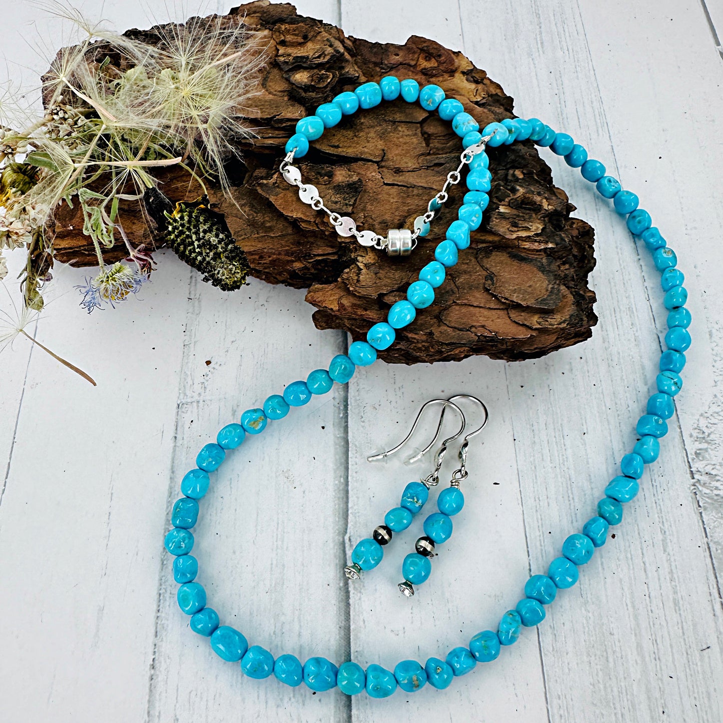 Blue Ridge Nugget Necklace and Earring Set
