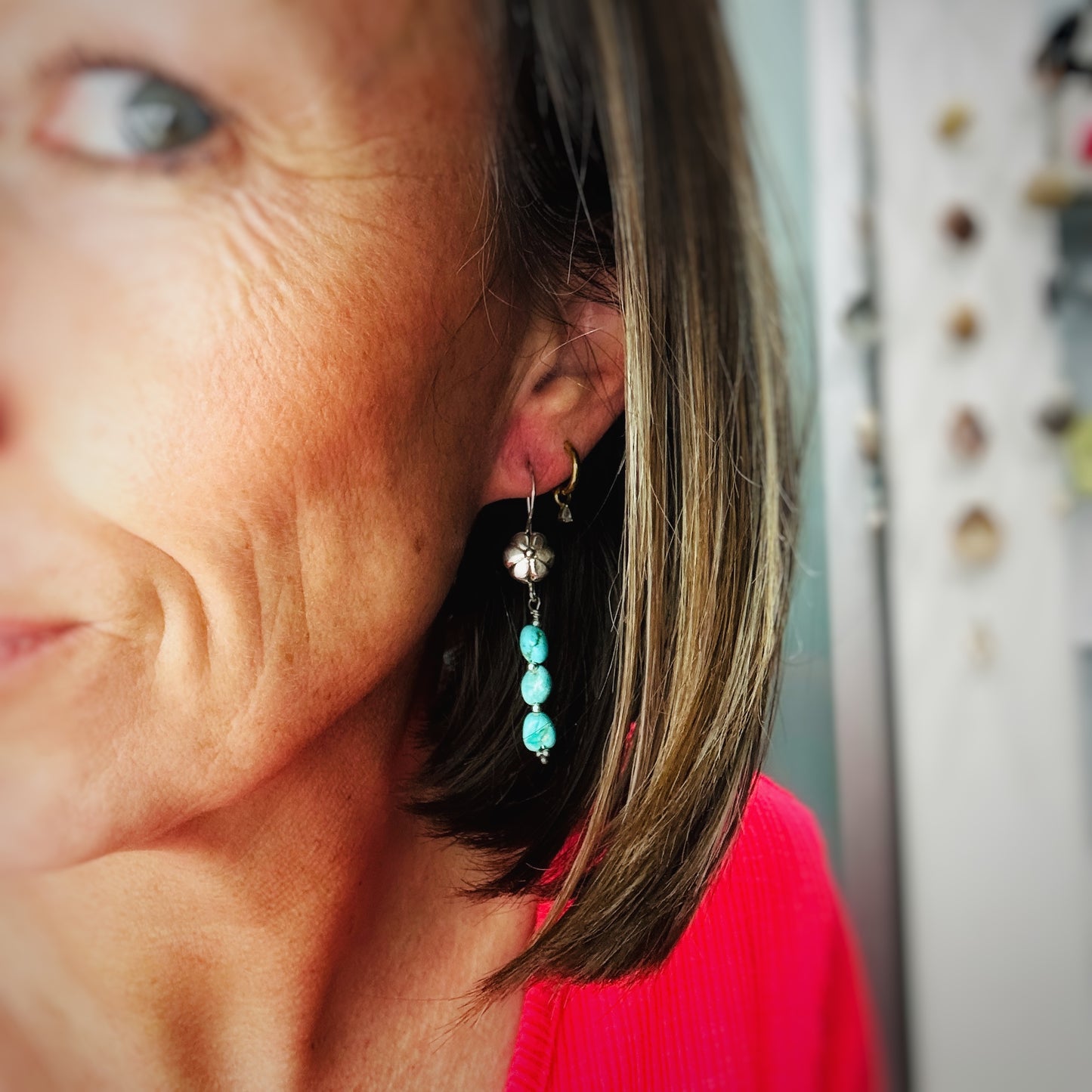 Saguaro Blossom {Blue Moon turquoise} Dangle Earrings