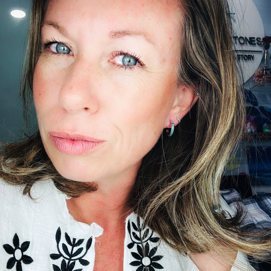 MINI {Kingman turquoise} Hoops