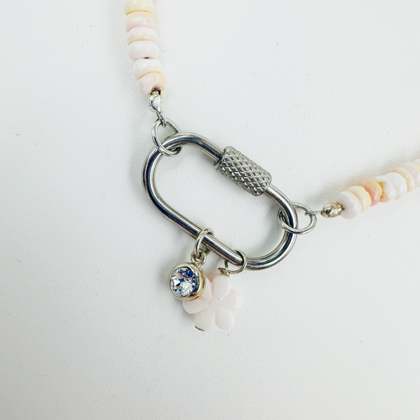Pink Sunset Carabiner Charm Necklace & Earring Set