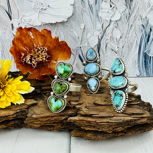 Triple Stone Rings