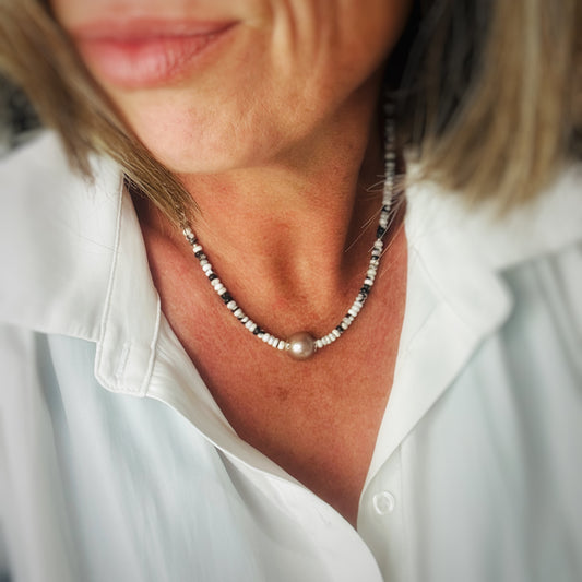 Black Pearl (white buffalo) Necklace
