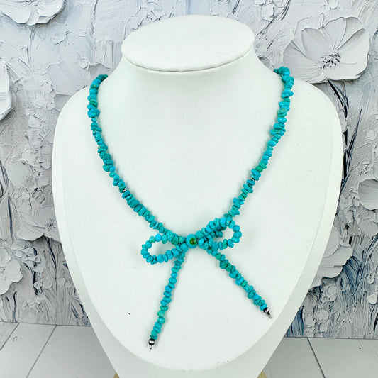 Turquoise Bow Necklace