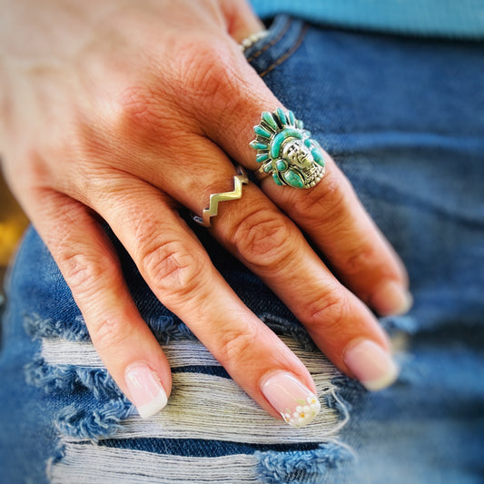 Chief’s Horizon {Kingman turquoise} Ring size 7