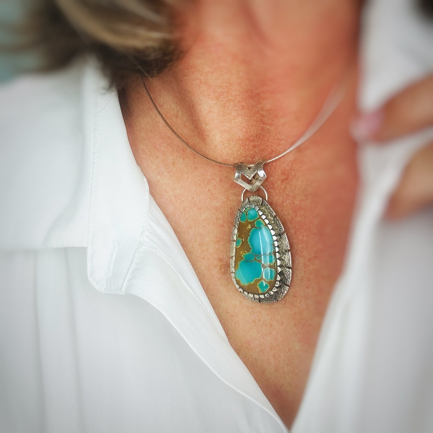 Arid Waters {Iron Maiden turquoise} Pendant