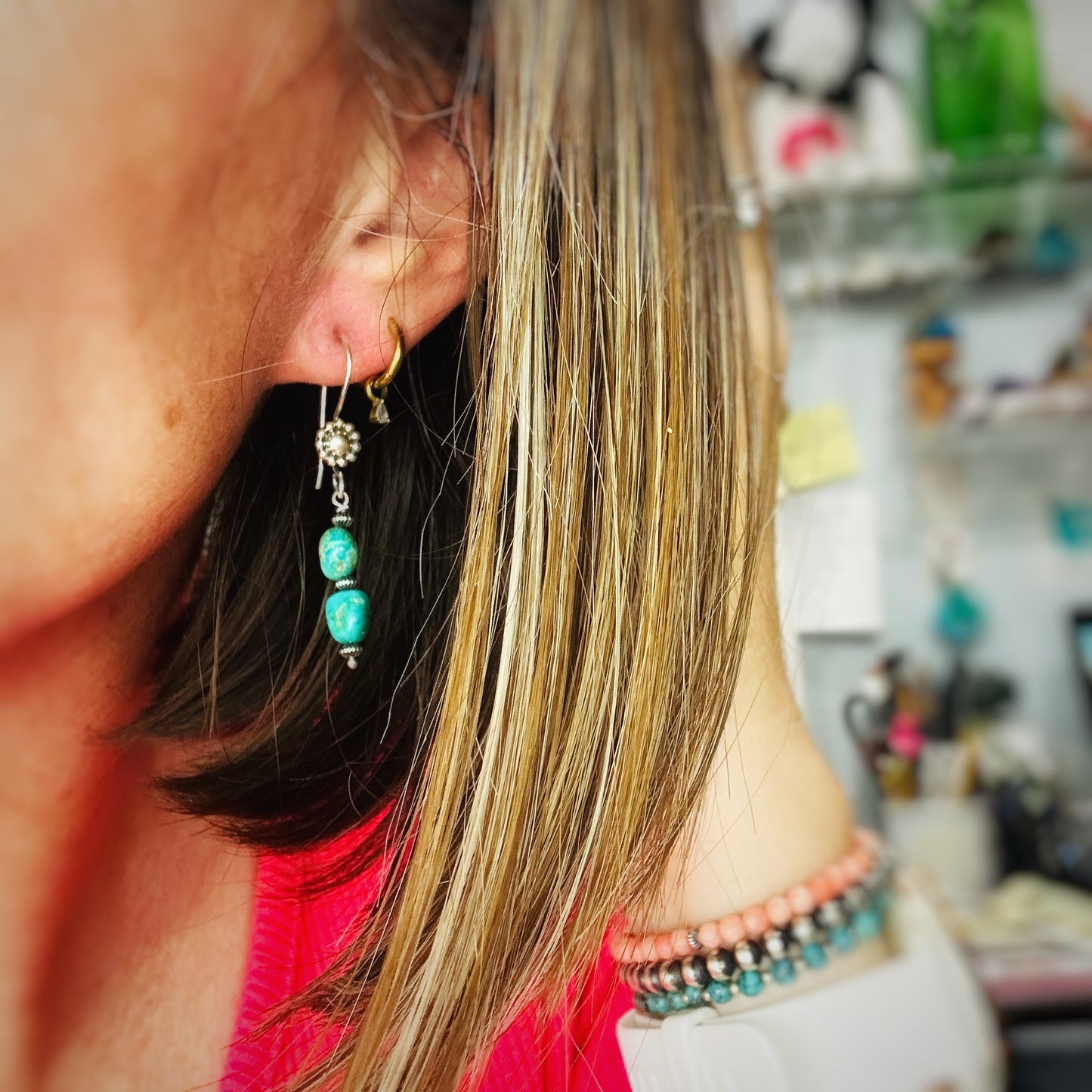 Silver Sage {Sierra Nevada turquoise} Dangle Earrings