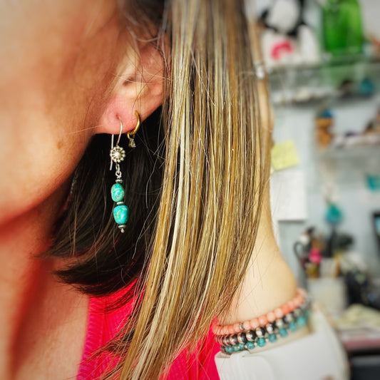 Silver Sage {Sierra Nevada turquoise} Dangle Earrings