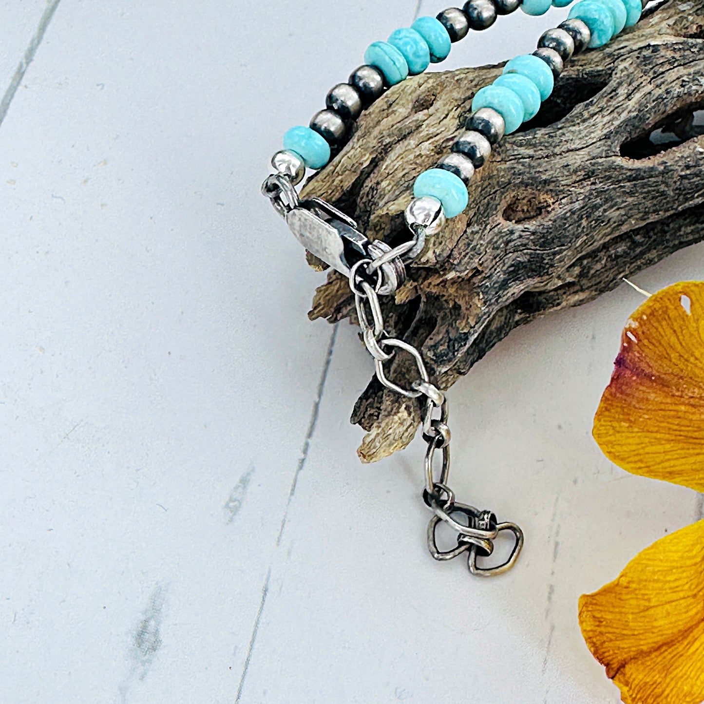 Blaze Necklace | Navajo Pearls & Turquoise Rondels