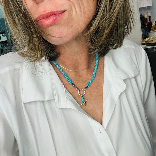 Turquoise Bull Nugget Necklace