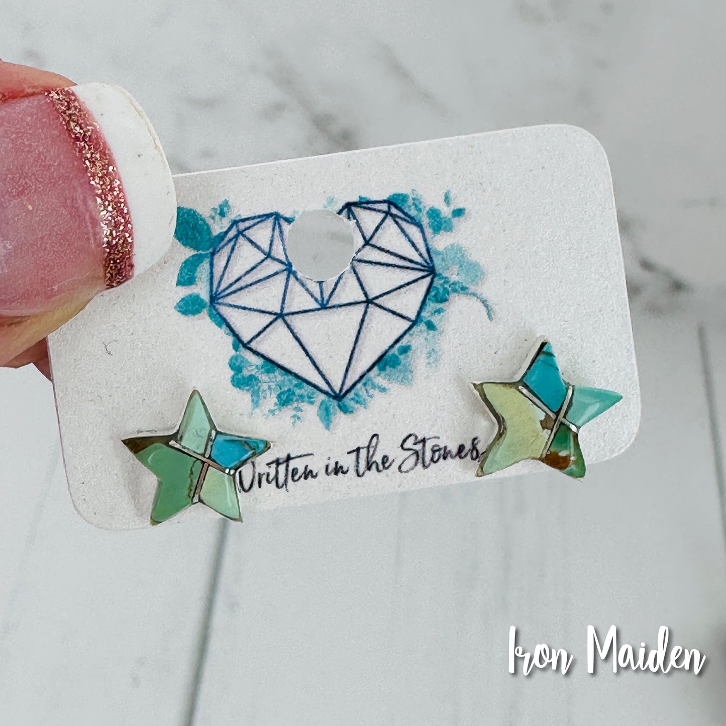 étoiles {small turquoise star earrings}