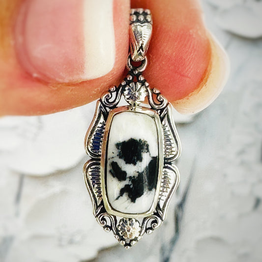 Midnight Lace {White Buffalo} Pendant