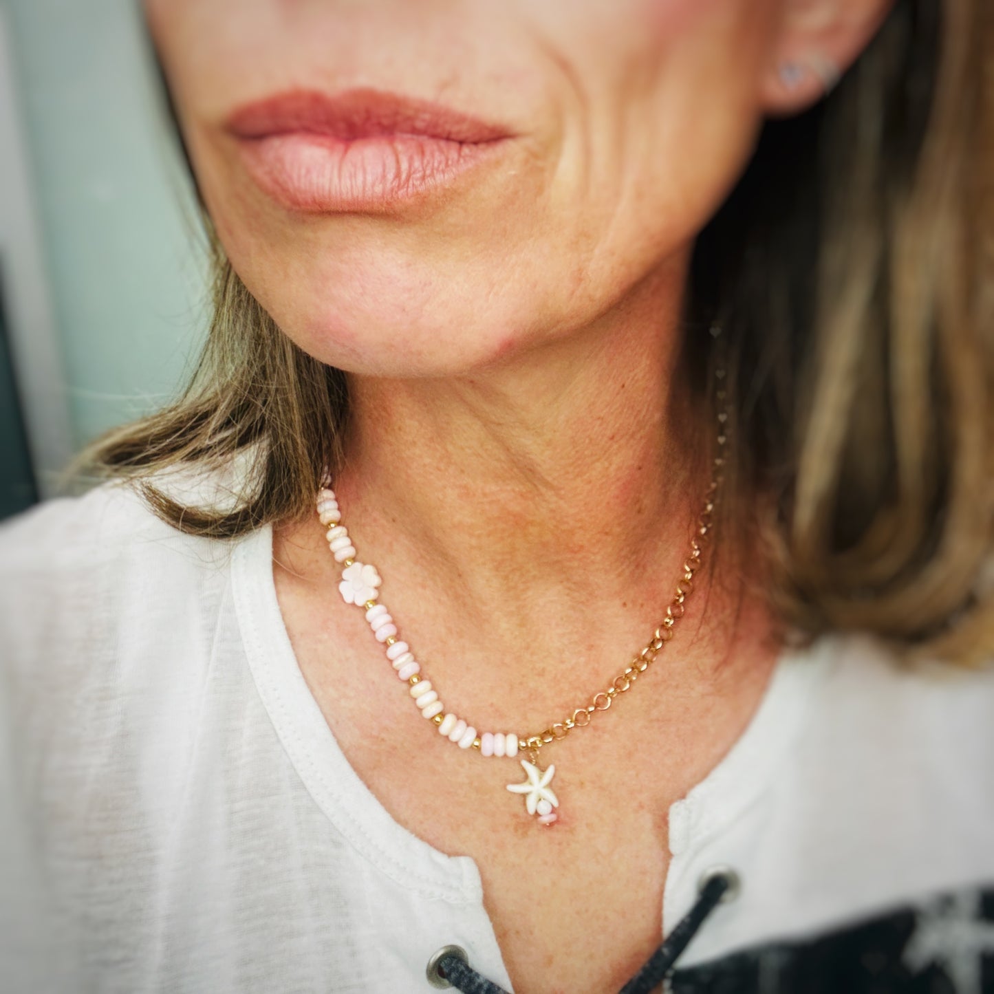 Starfish Kiss {Pink Conch} Necklace