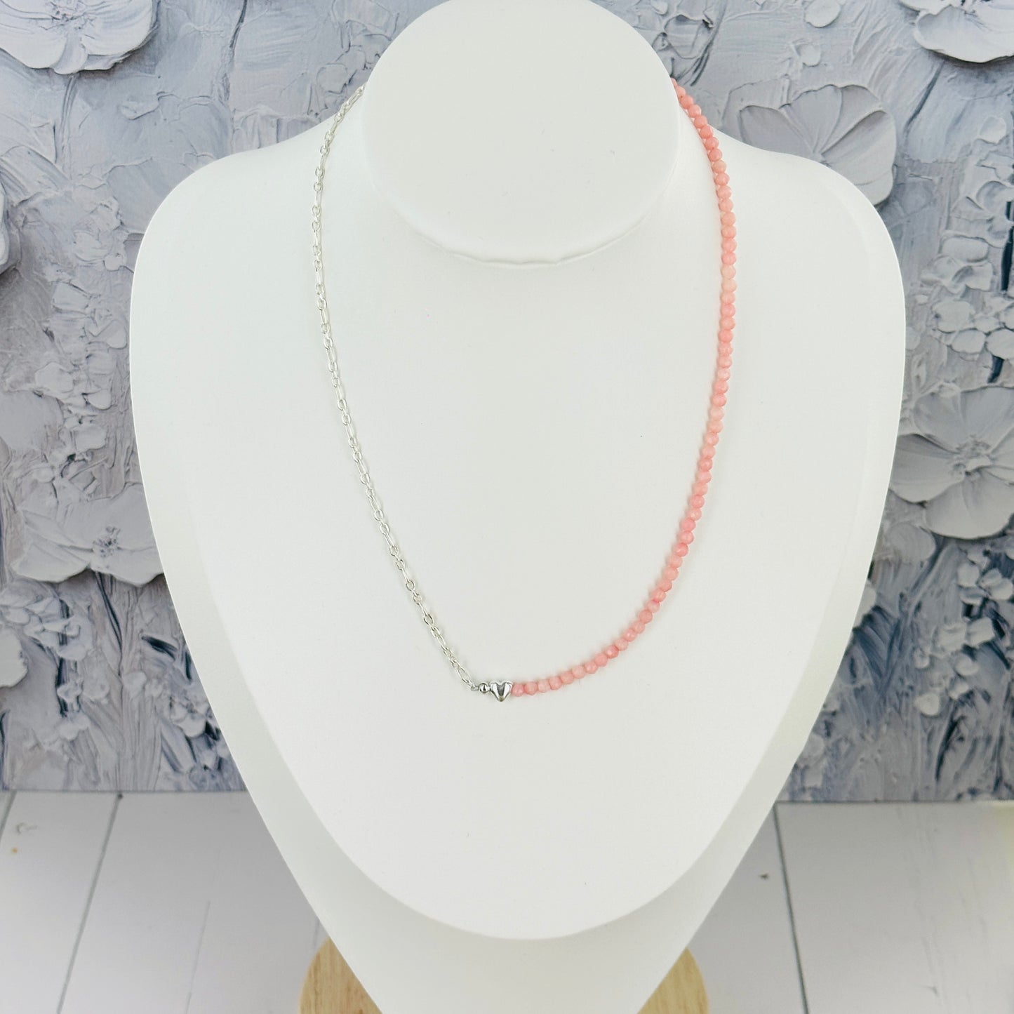Heart On My Sleeve {pink coral} Necklace
