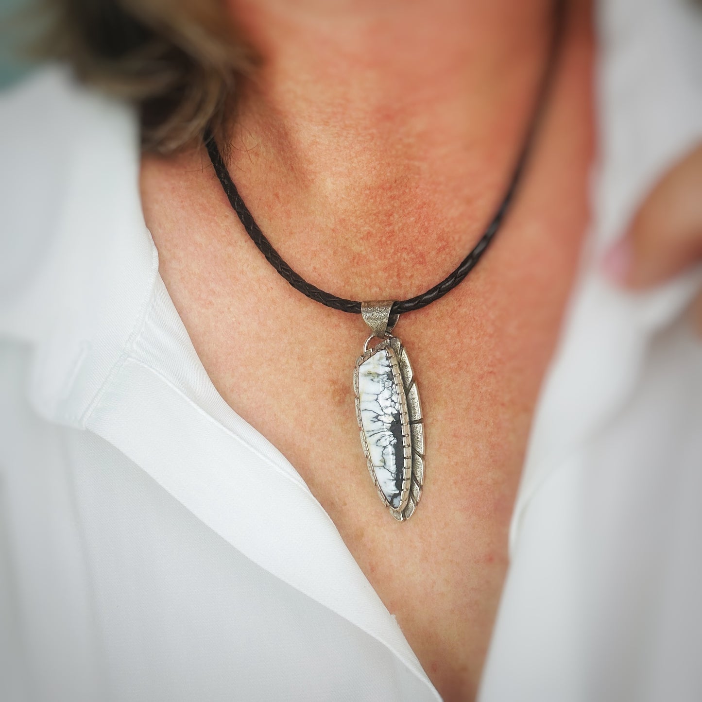 White Lightning {White Buffalo} Pendant