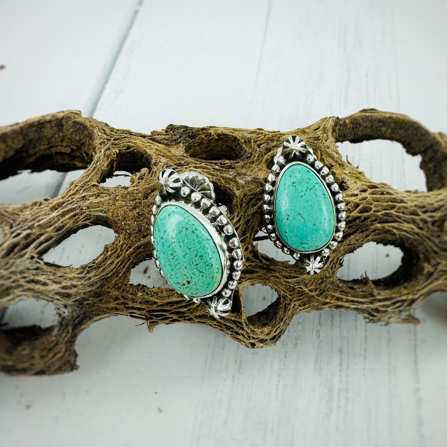 Starlite {Number 8 Turquoise} Stud Earrings