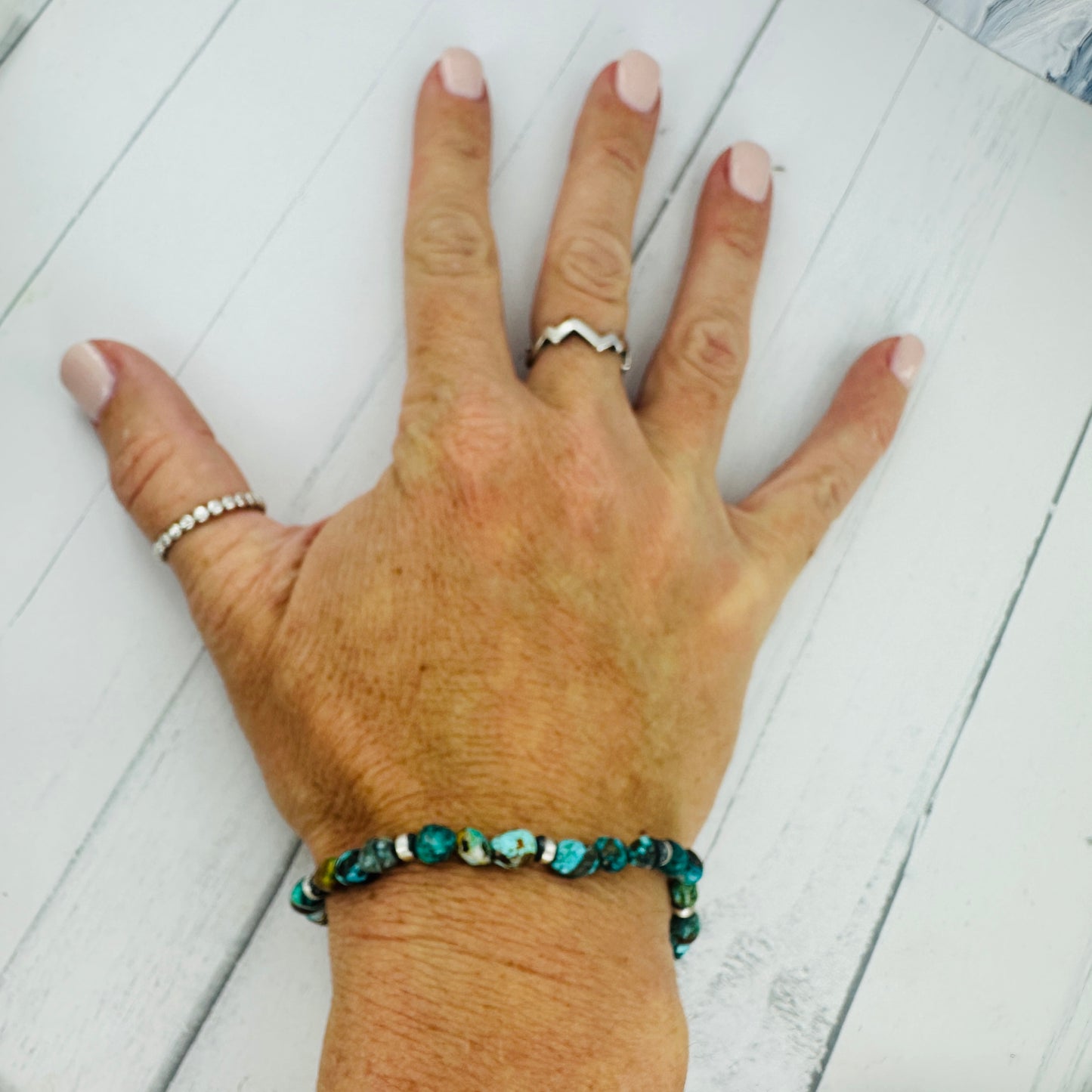 White Buffalo or Turquoise Stretch Bracelets