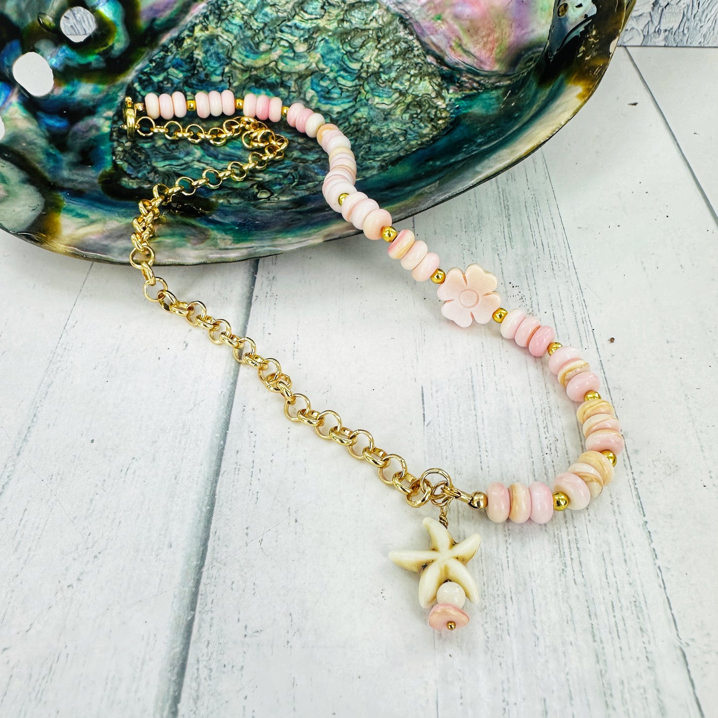 Starfish Kiss {Pink Conch} Necklace