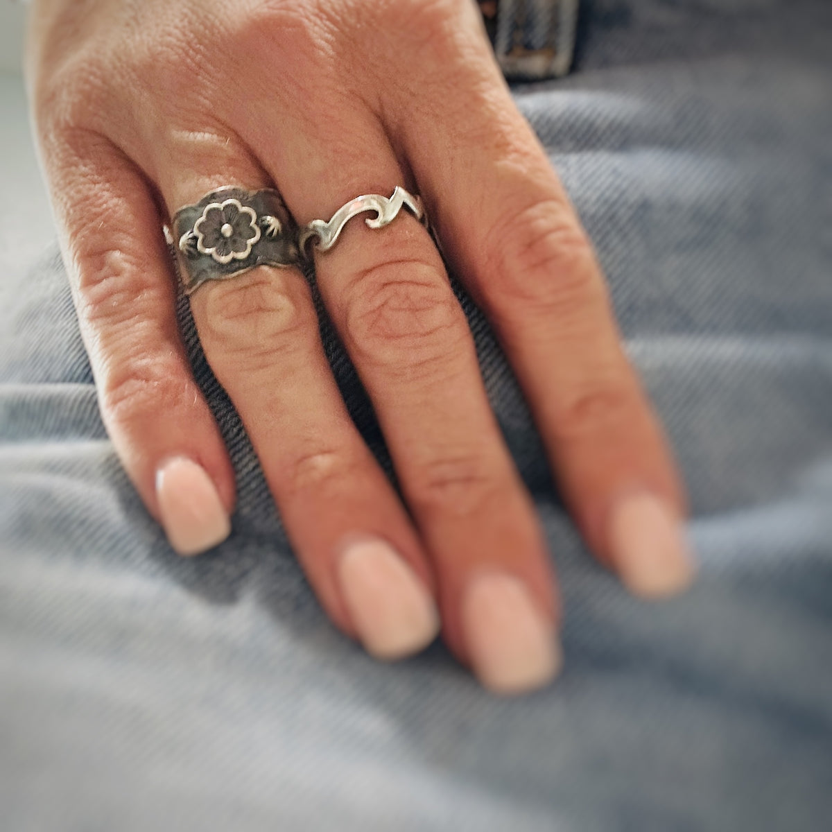 Floral Cigar Band Rings
