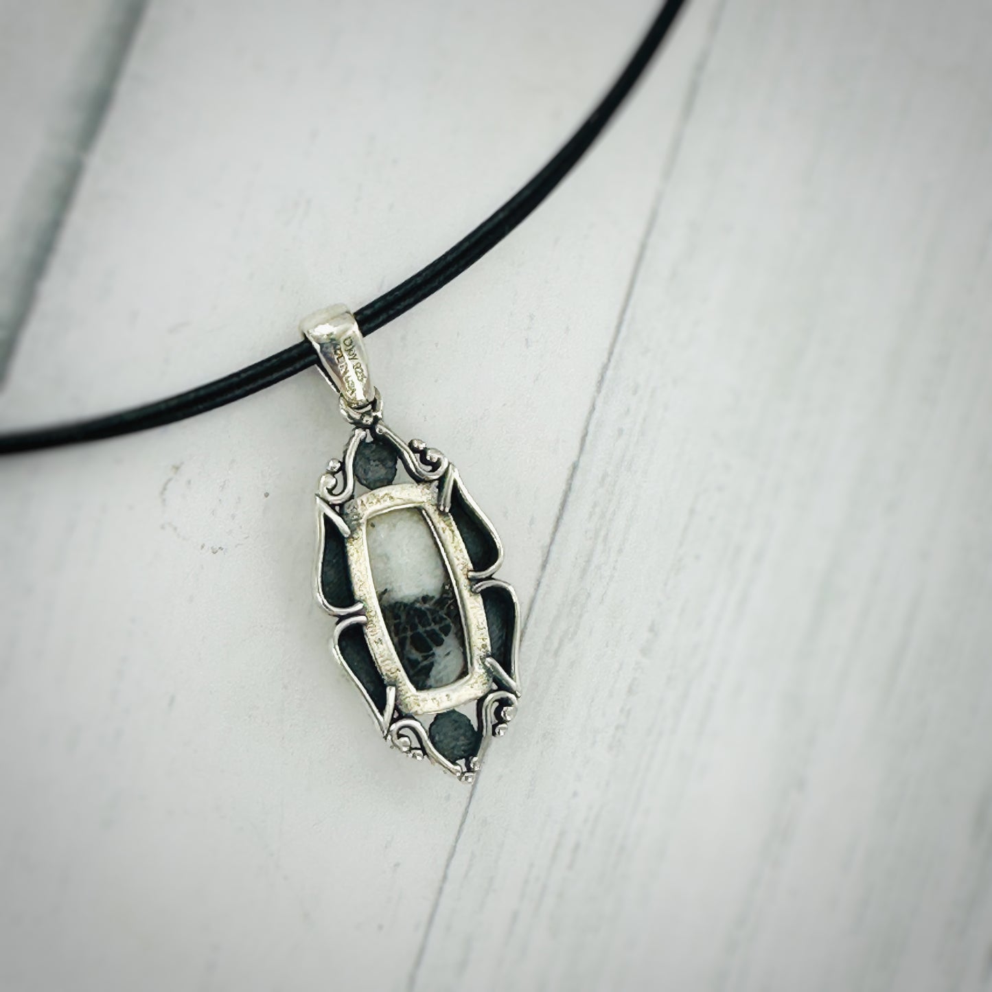 Midnight Lace {White Buffalo} Pendant