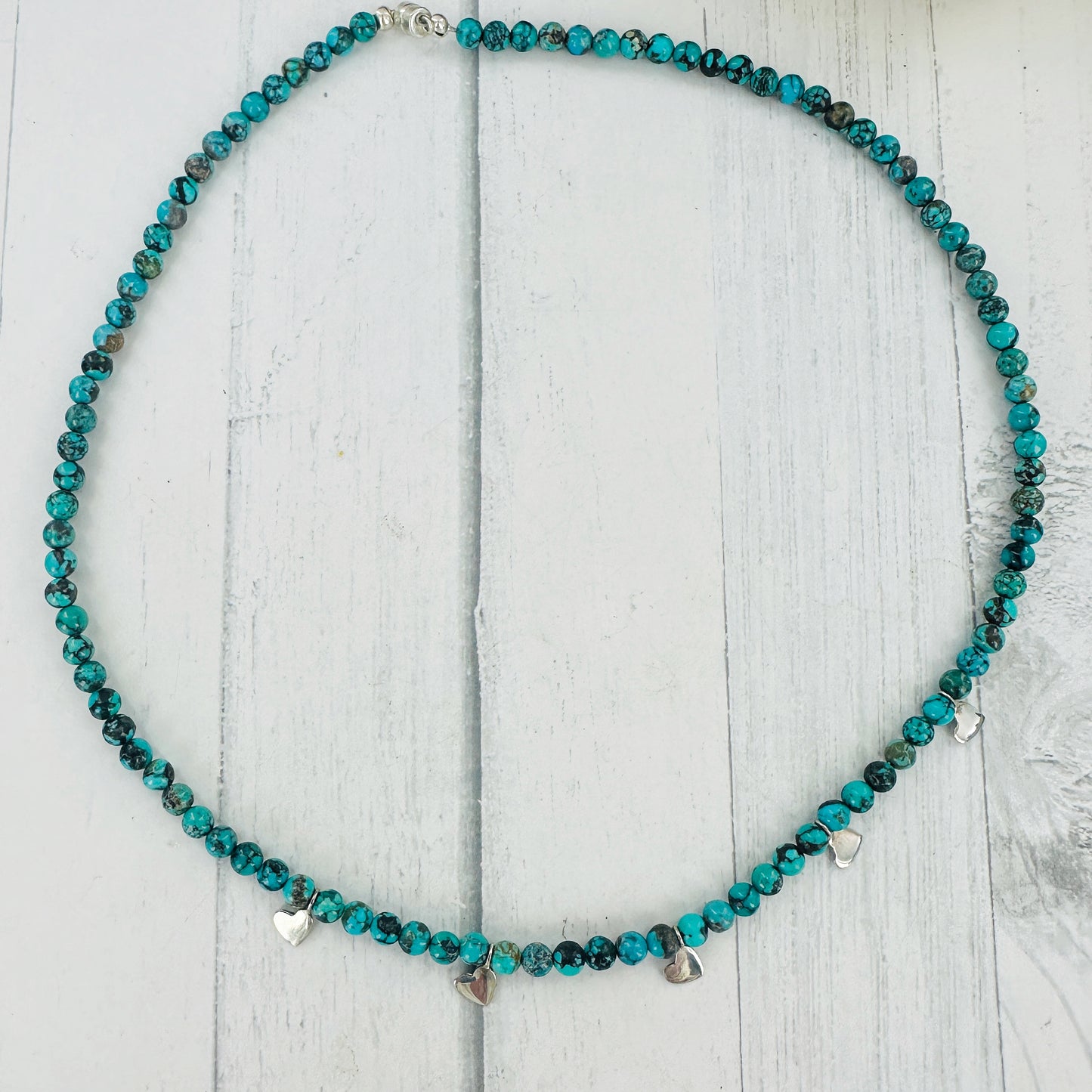 5 Hearts {turquoise} Necklace