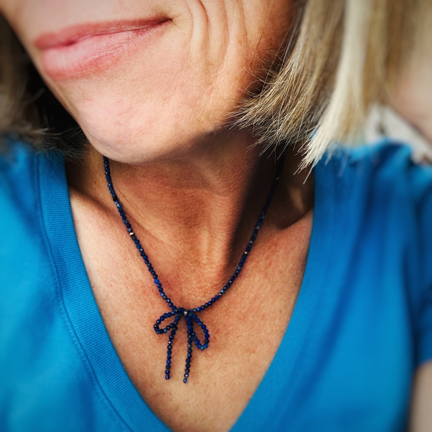 Lapis Lazuli Bow Necklace