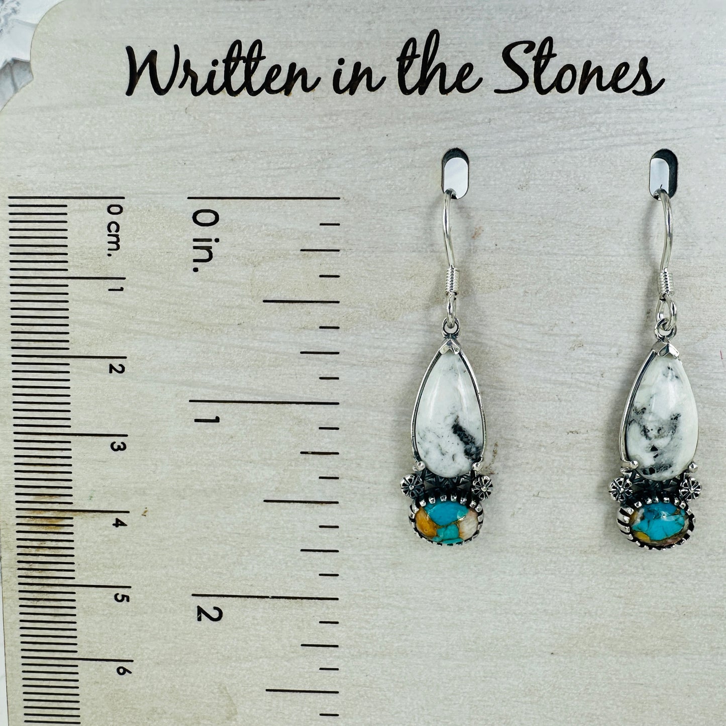 Canyon Skies {White Buffalo & Spiny Oyster} Earrings