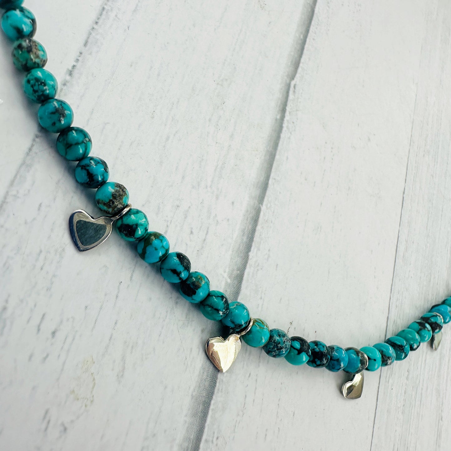 5 Hearts {turquoise} Necklace