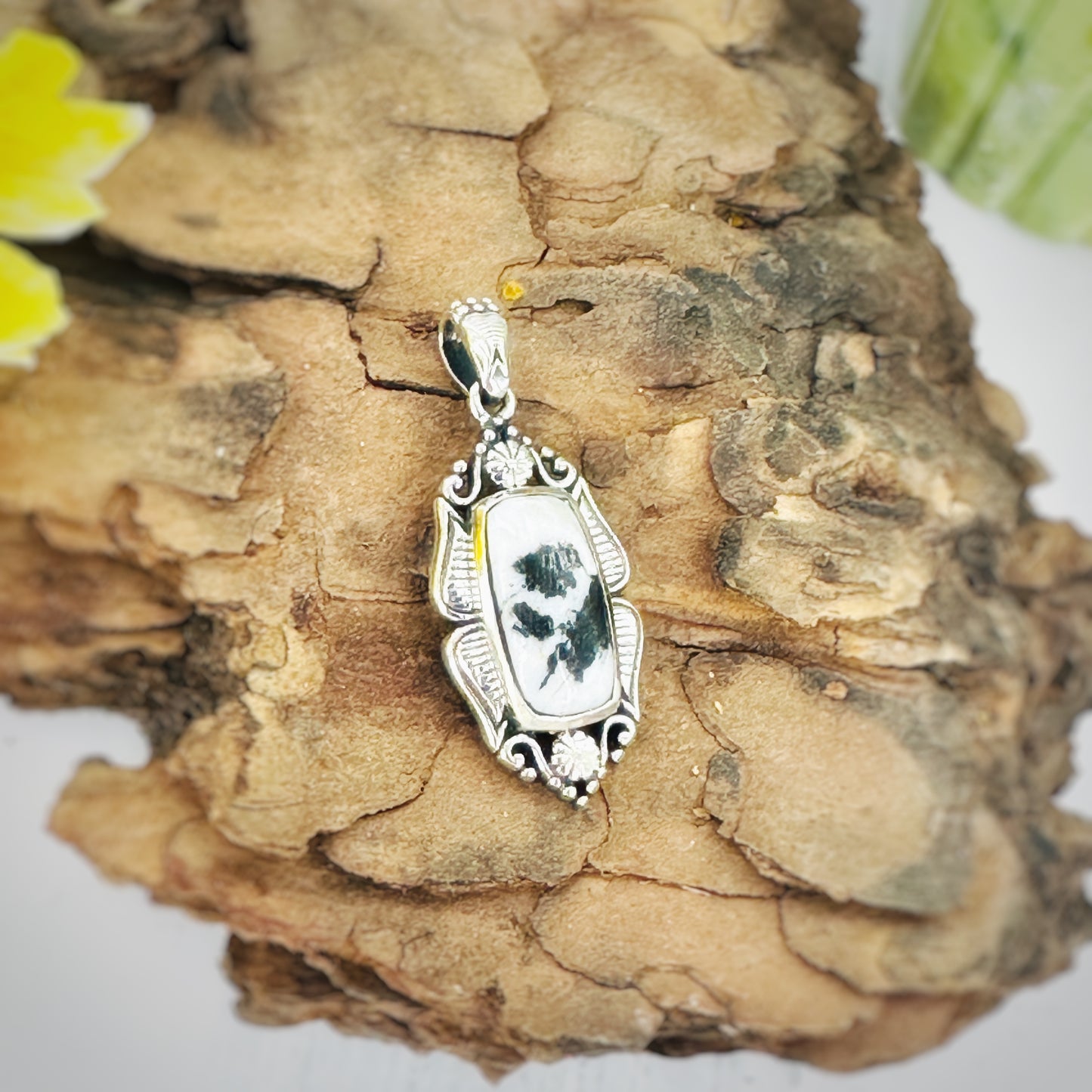 Midnight Lace {White Buffalo} Pendant
