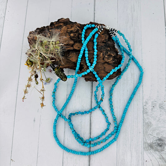 3 Strand Blue Ridge Turquoise Nugget Necklace