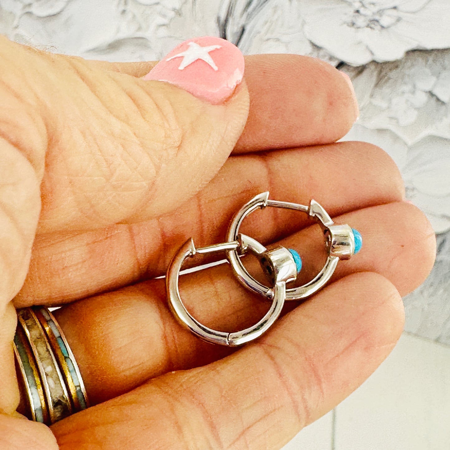Sleeping Beauty Hoop Earrings