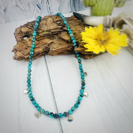 5 Hearts {turquoise} Necklace