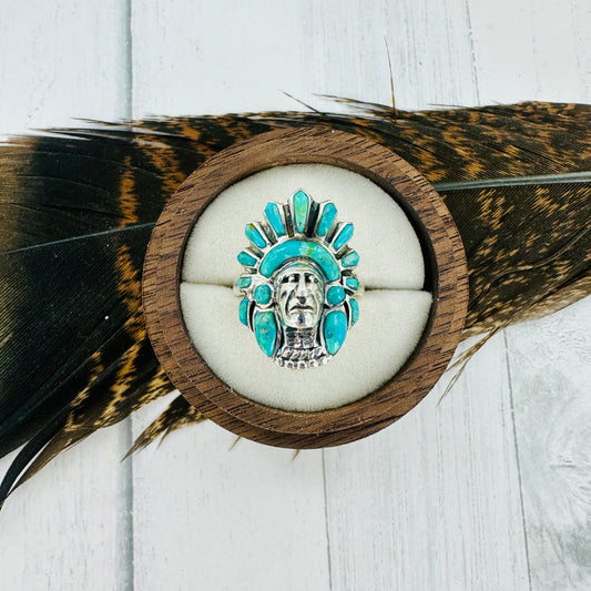 Chief’s Horizon {Kingman turquoise} Ring size 7