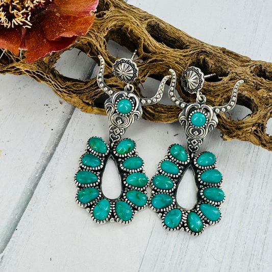 Bullhead Turquoise Drop Earrings