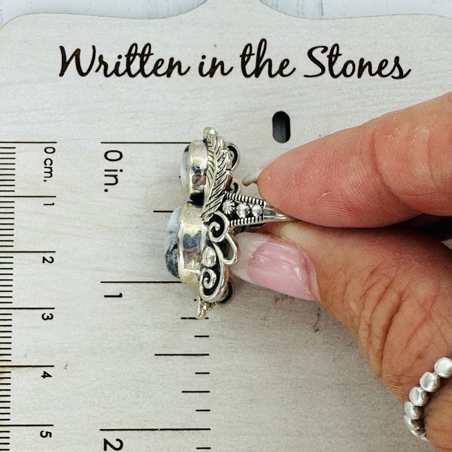 Storm Feather {White Buffalo} Ring