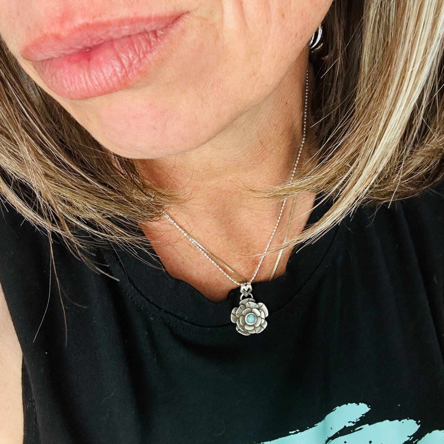 Moon Flower {Blue Moon turquoise} Necklace