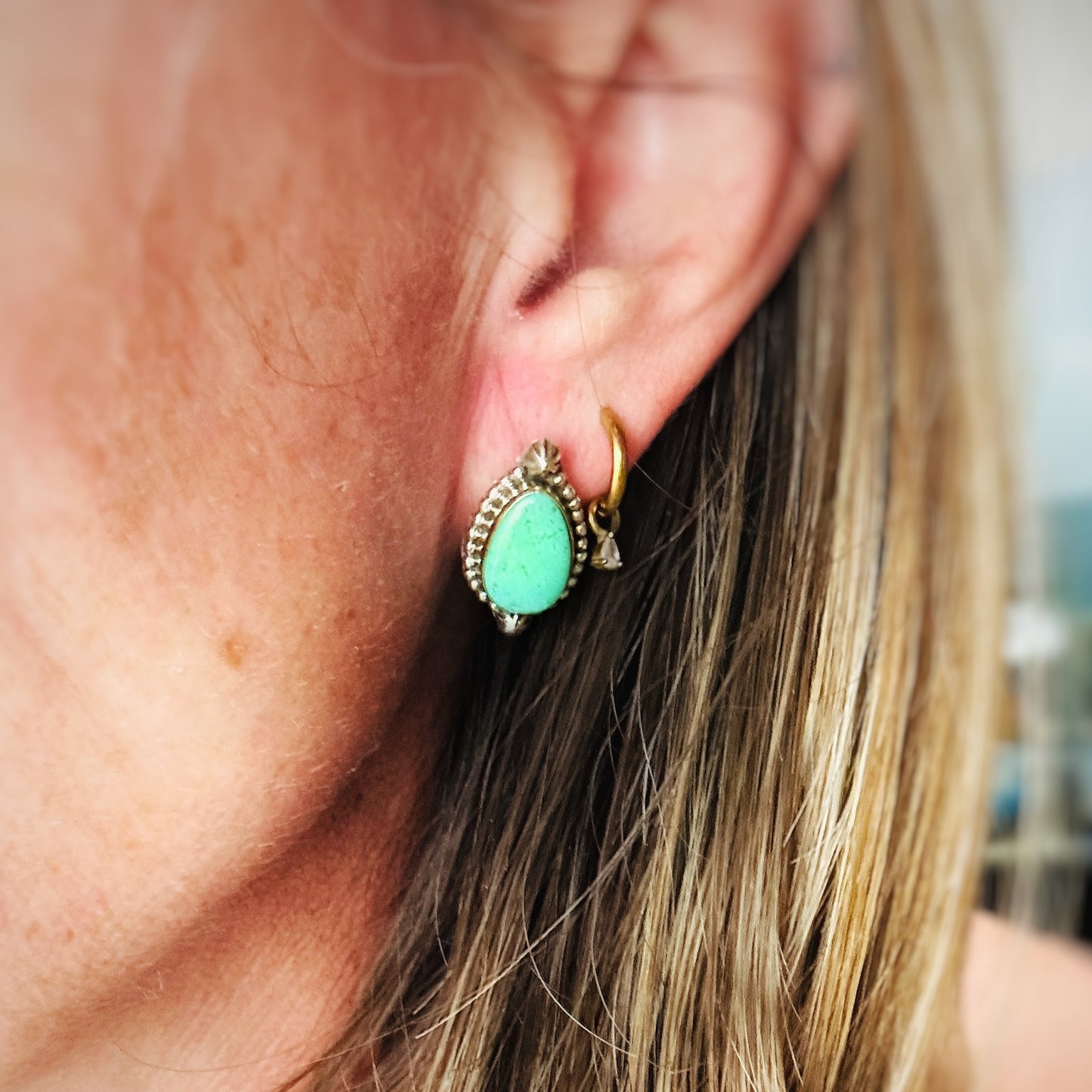 Starlite {Number 8 Turquoise} Stud Earrings