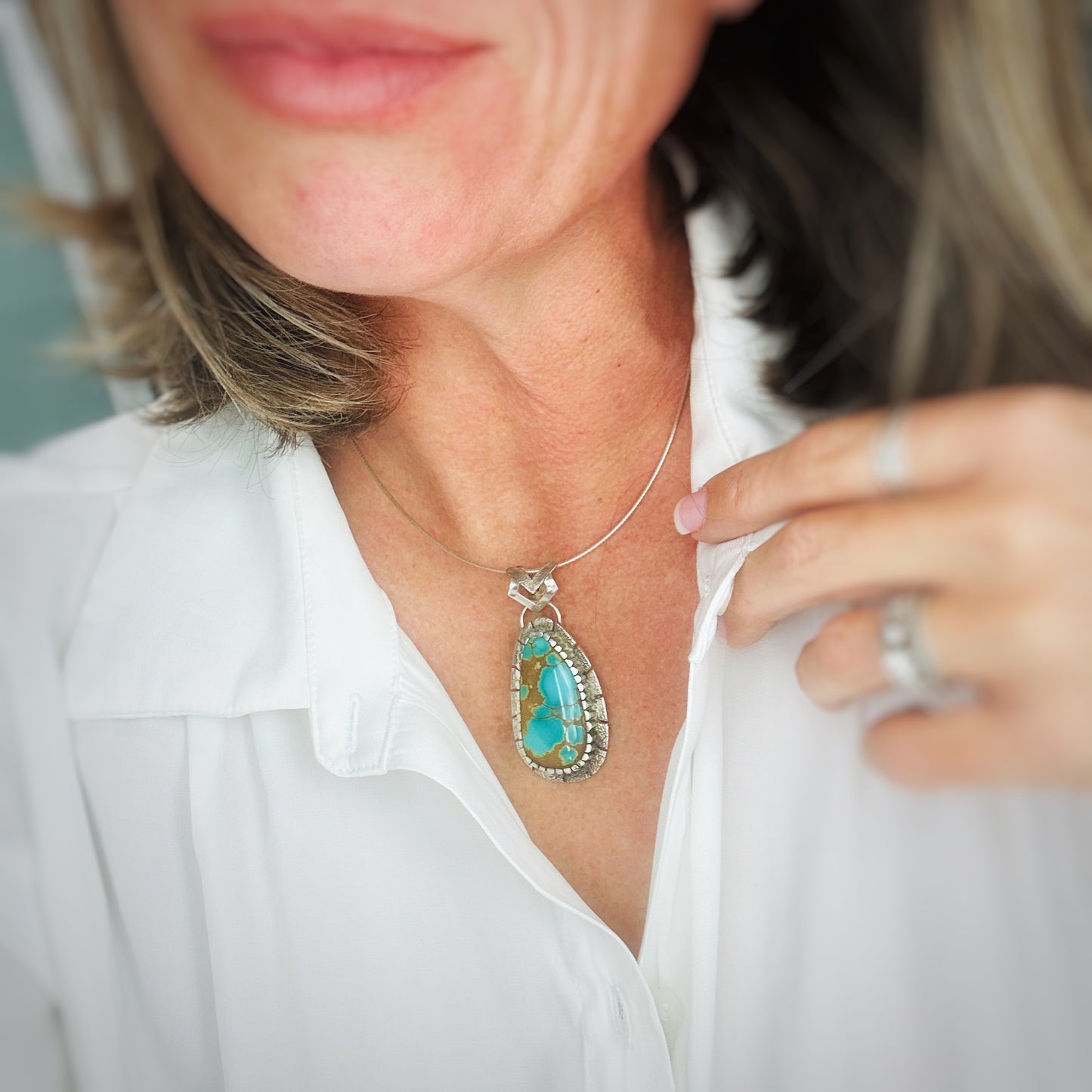 Arid Waters {Iron Maiden turquoise} Pendant