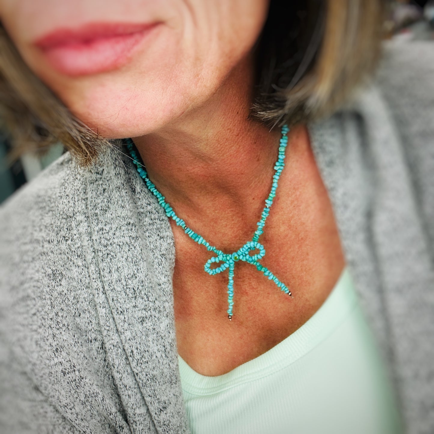 Turquoise Bow Necklace