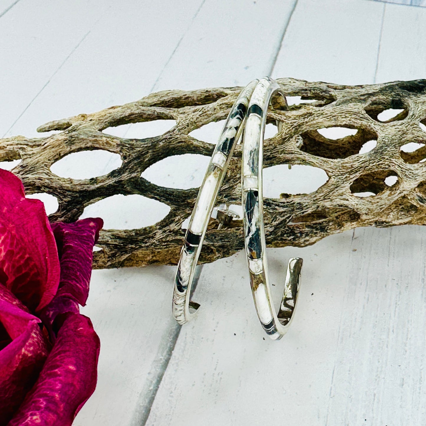 LARGE  {White Buffalo} Hoops