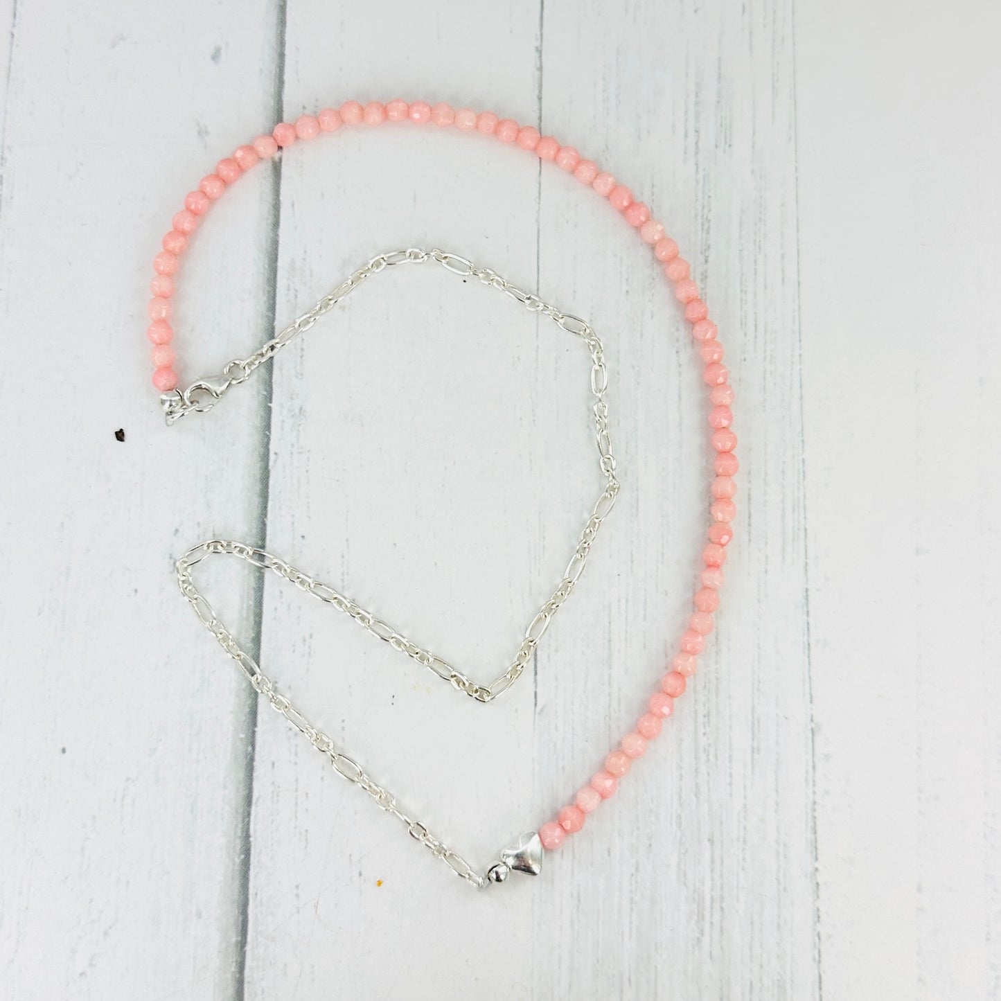 Heart On My Sleeve {pink coral} Necklace