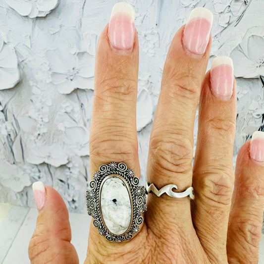 Starlit {White Buffalo} Ring