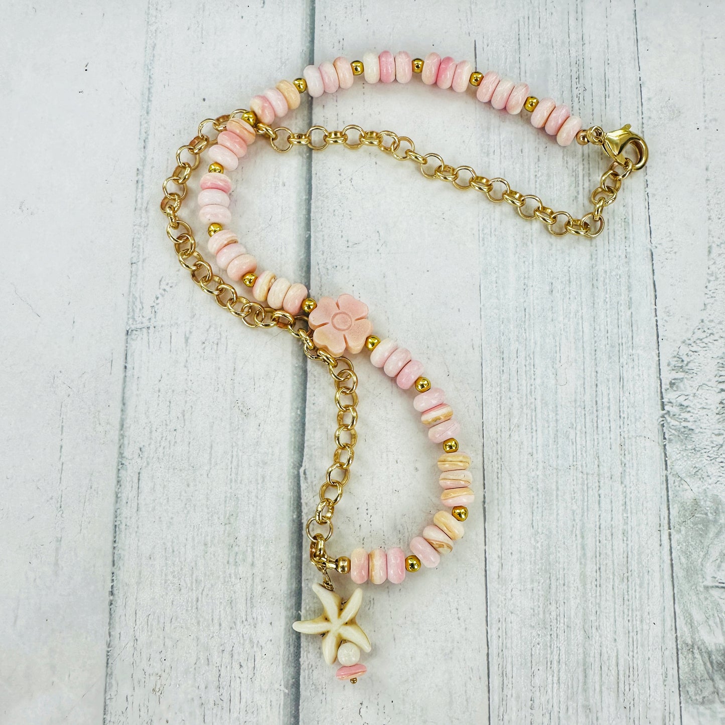 Starfish Kiss {Pink Conch} Necklace