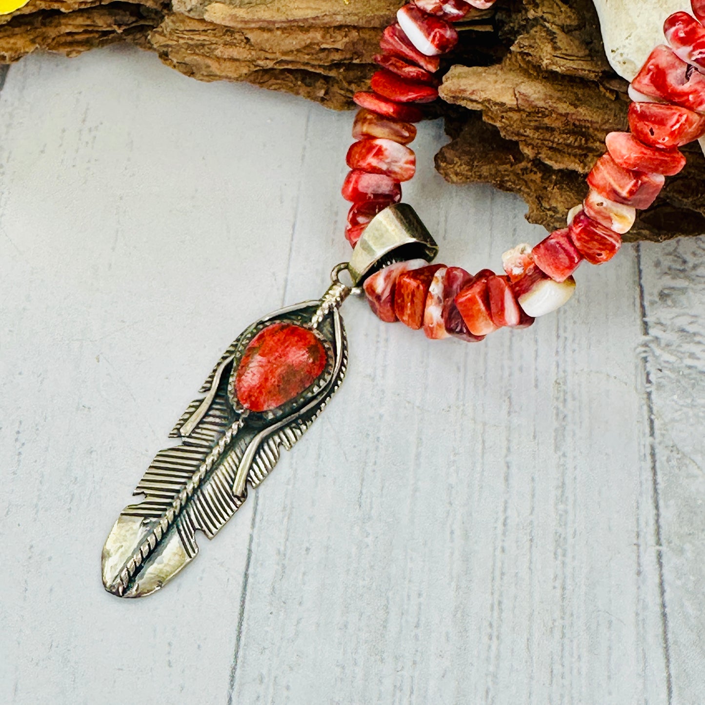 Desert Flame {Red Spiny Oyster} Necklace